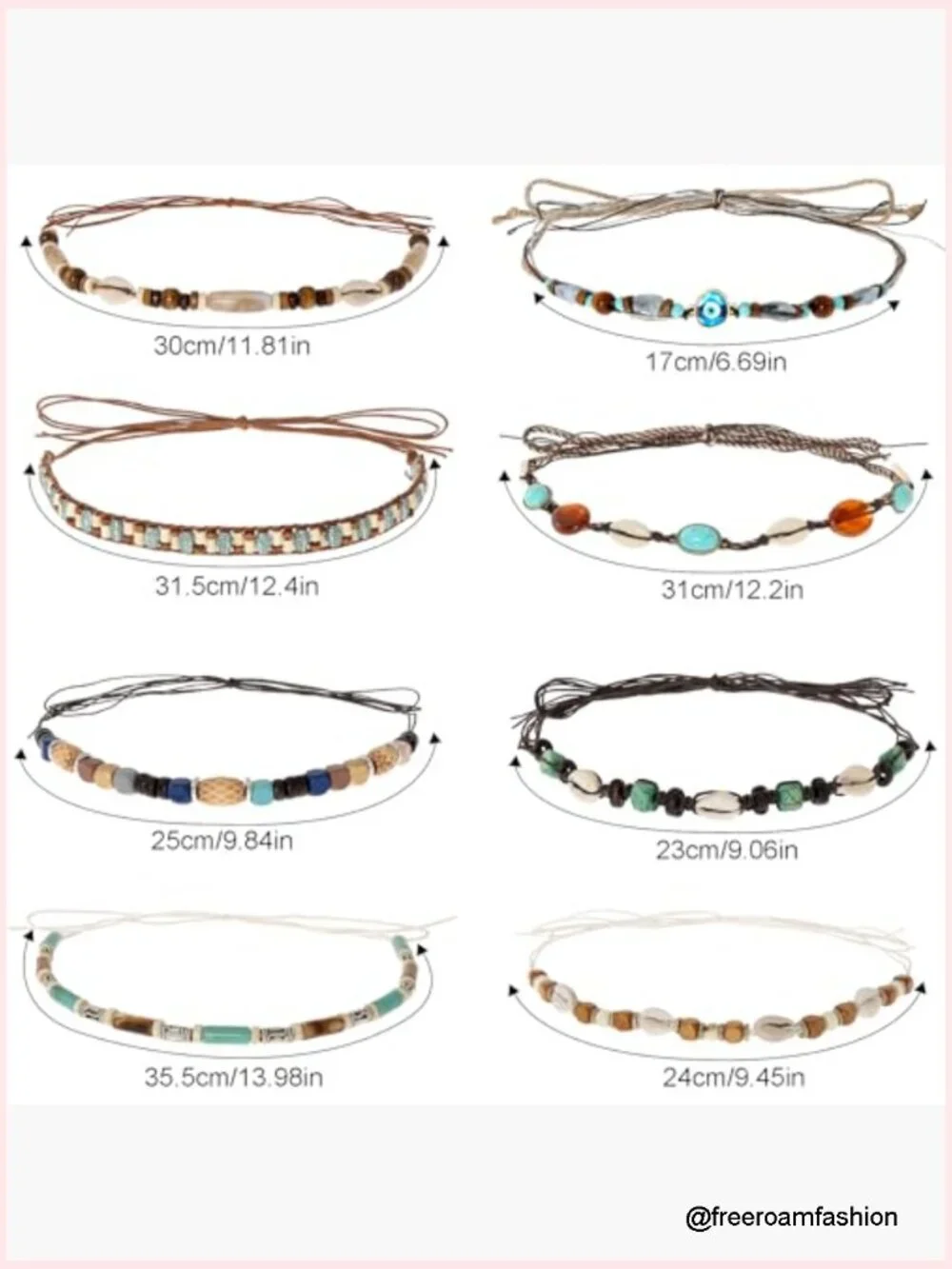 8pcs Ethnic Beaded Hat Bands - Western Cowboy Hat Belts for Women Men